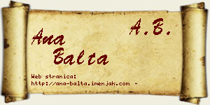 Ana Balta vizit kartica